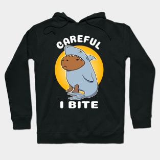 Careful I bite Capybara Shark Costume Hoodie